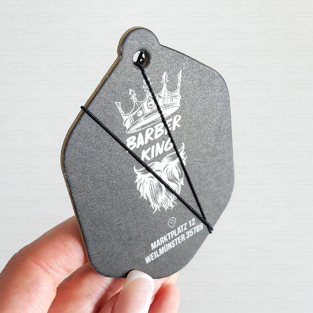 Eco-friendly promotional air fresheners with custom logos, ideal for sustainable corporate branding