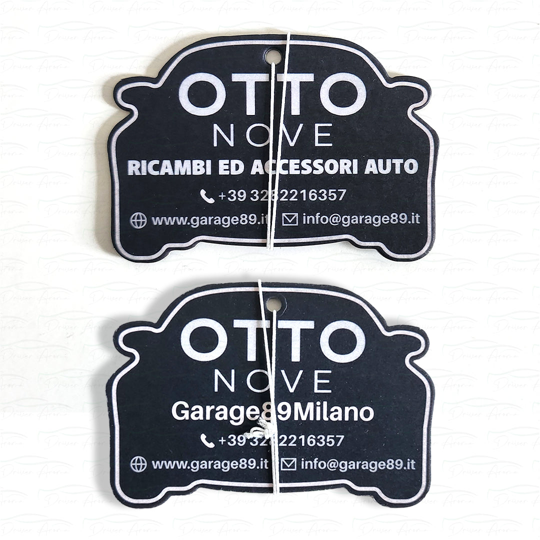 Personalized air fresheners displayed in sleek packaging, perfect for bulk orders and corporate gifts