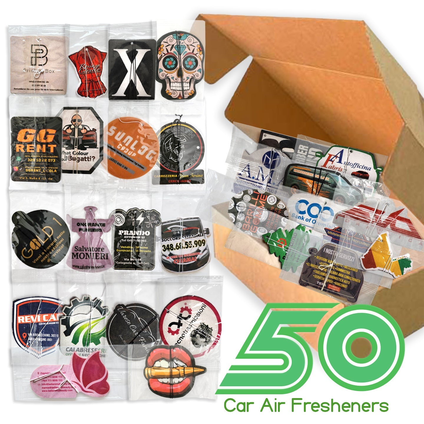 Sample Box with Ready Mixed Shapes, Fragrances, and Cutting Types - 50 Pieces - FREE SHIPPING