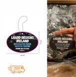 High-quality custom air fresheners with double-sided logo print for corporate branding and giveaways